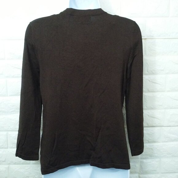 Vintage Y2K Jones New York Open-Front Cardigan Fine Knit Sweater -S(4) Beaded - Picture 6 of 10